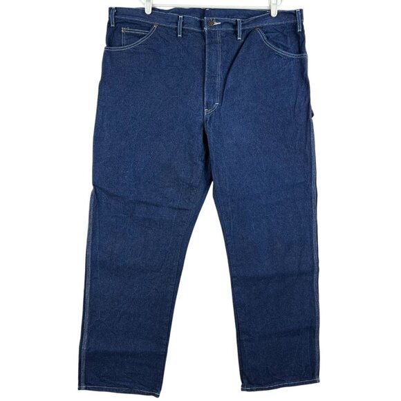 Dickies Men's Blue Relaxed Carpenter Denim Jeans Size 44x32 Straight Leg Cotton - Picture 1 of 13